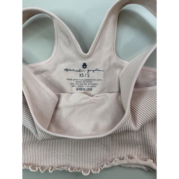 Spiritual Gangster NWT Women’s Crop Tank Size XS S Pink Ballet Ribbed Revolve - Picture 3 of 11